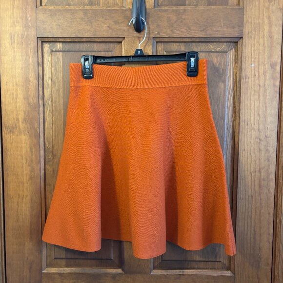Polo Ralph Lauren Burnt Orange High Waisted A-Line Skirt Wool Blend - Picture 2 of 7